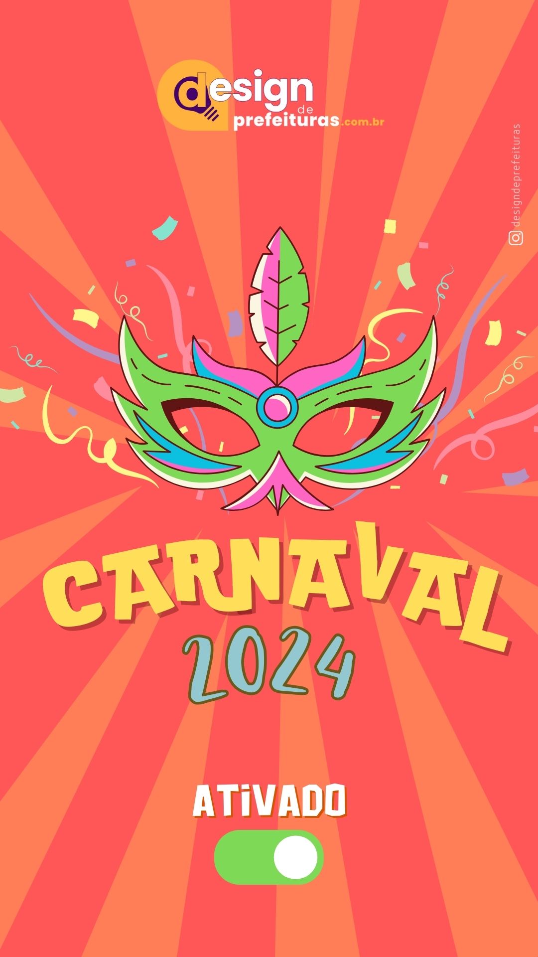 Story Instagram Carnaval Colorido Laranja