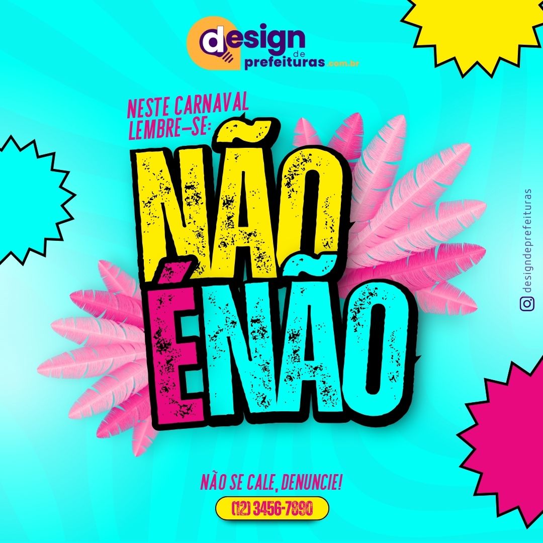 Post do instagram para carnaval não é não ousado azul
