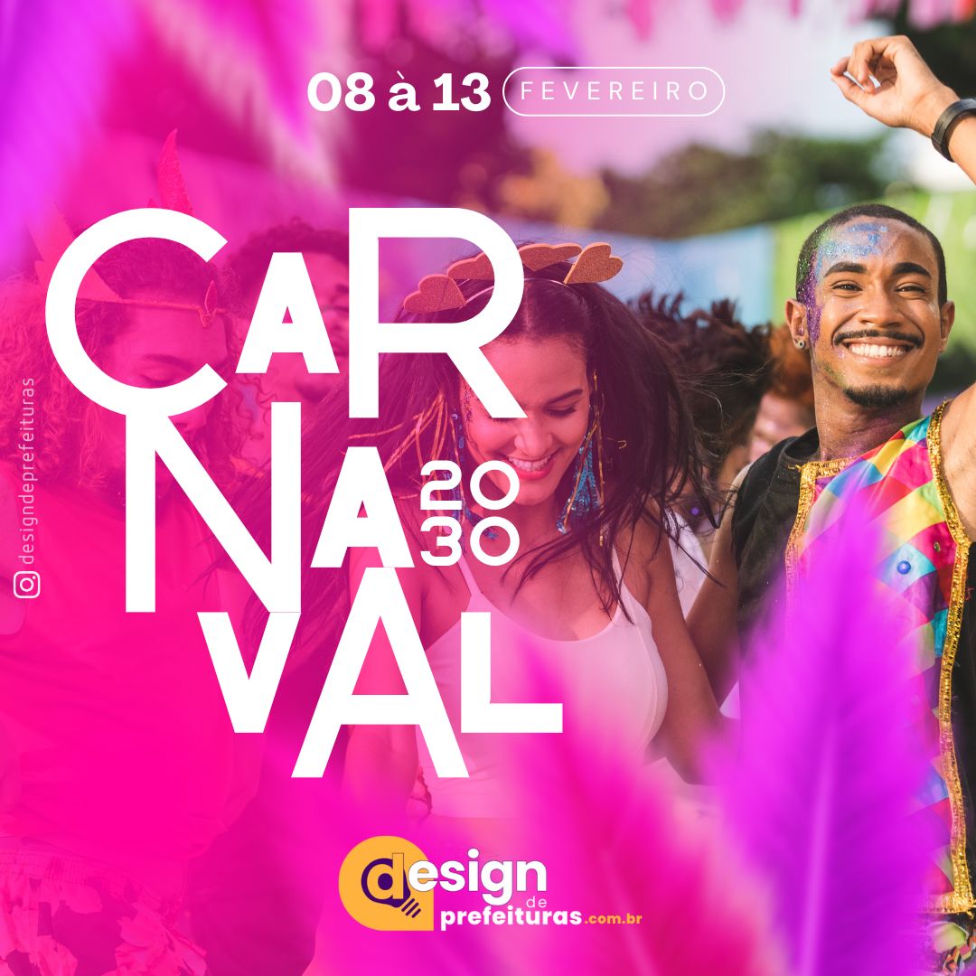 Instagram Post Carnaval Moderno Rosa e Branco