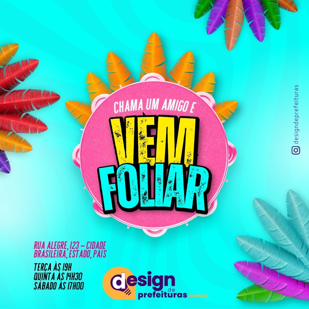 Post do instagram para carnaval ousado azul