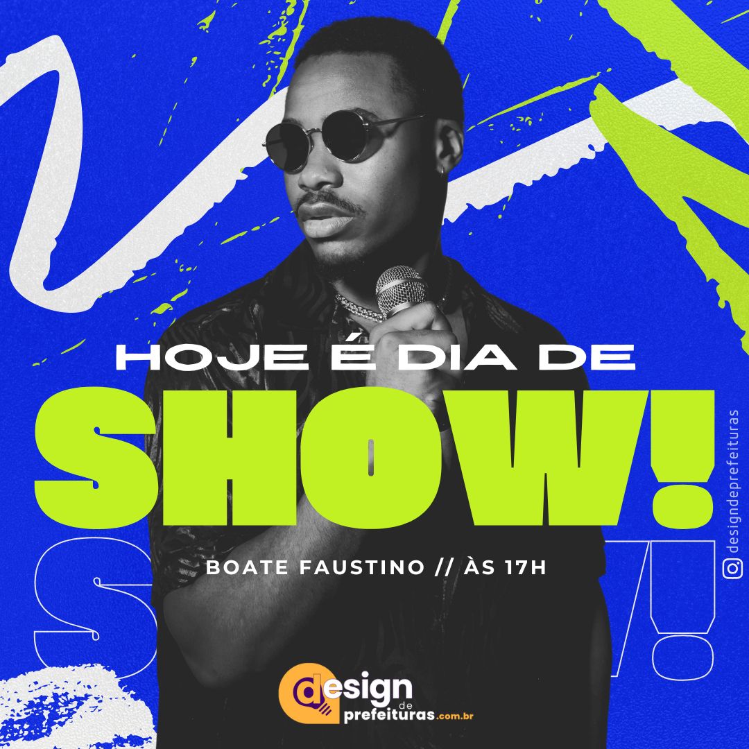 Post para Instagram cantor música artista DJ moderno grunge azul verde