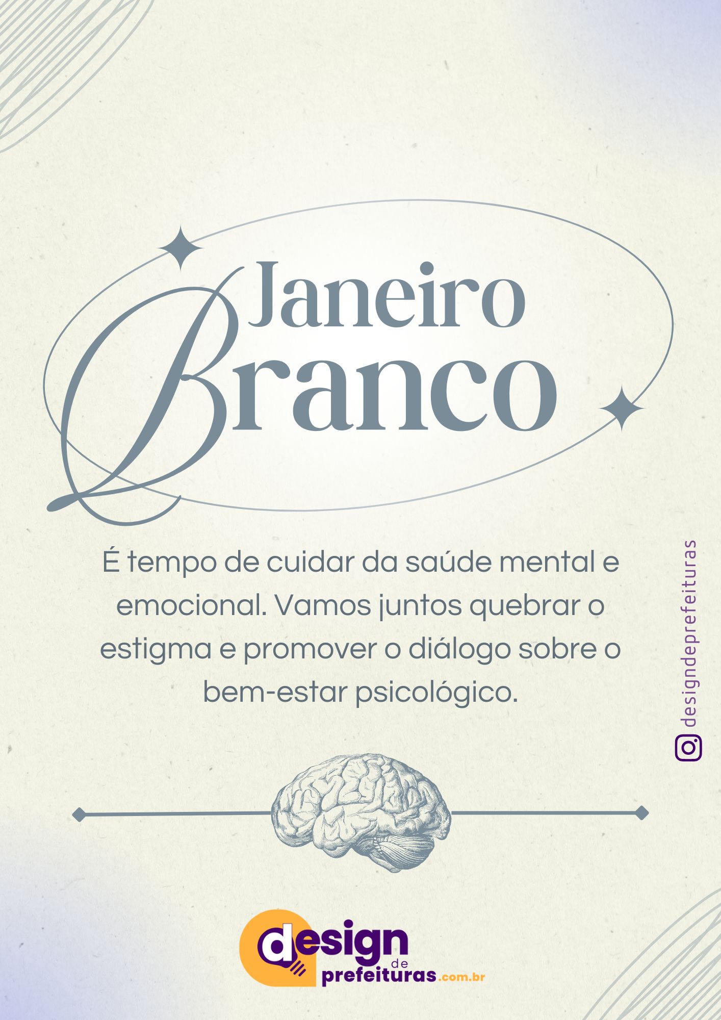 Janeiro Branco Cartaz A4 imprimir para empresas